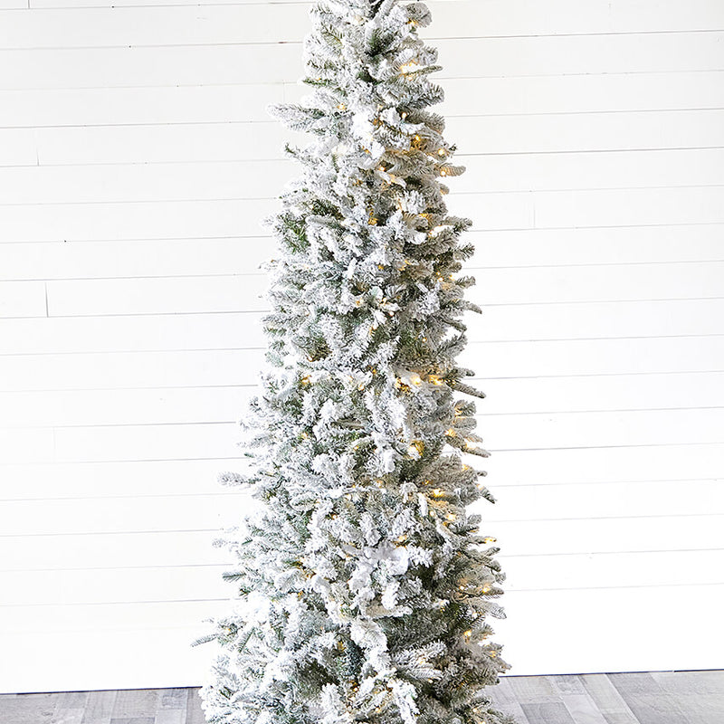 7.5' Snowcrest Pencil Pine Artificial Christmas Tree with 500 Color-Changing Lights
