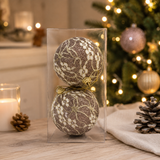 10cm Ball With Lace Flower Accents 2 Pcs