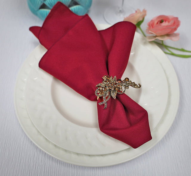 Polyester Dinner Napkins 17x17 Apple Red