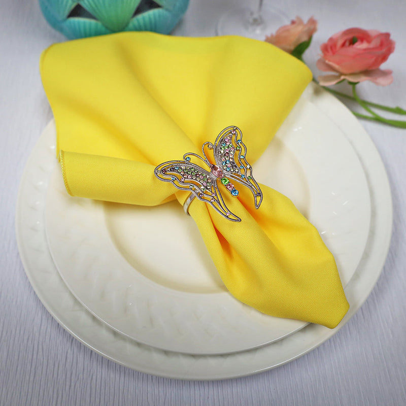 Cloth Dinner Napkin Polyester 17x17 Canary Yellow