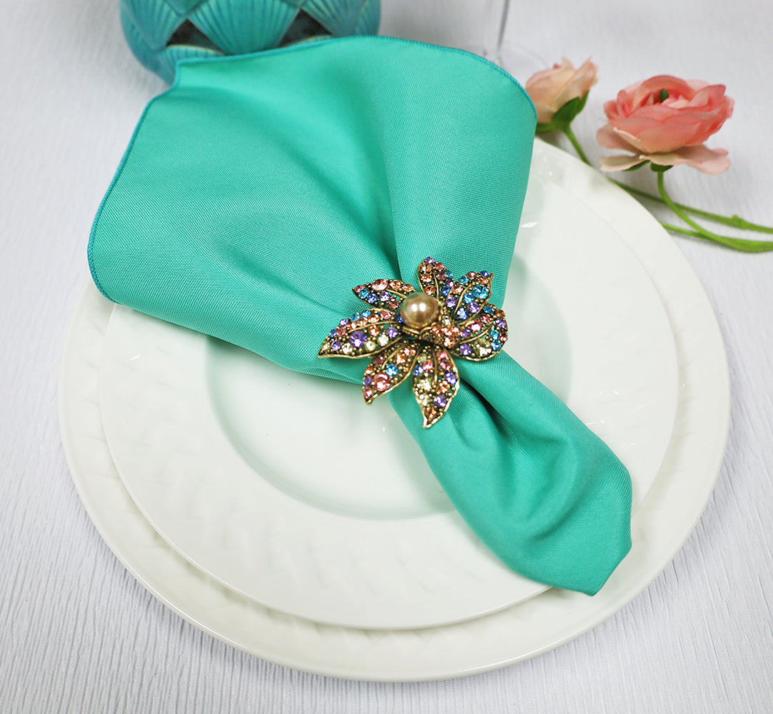 Polyester Dinner Napkins 17x17 Tiff Blue/Aqua Blue