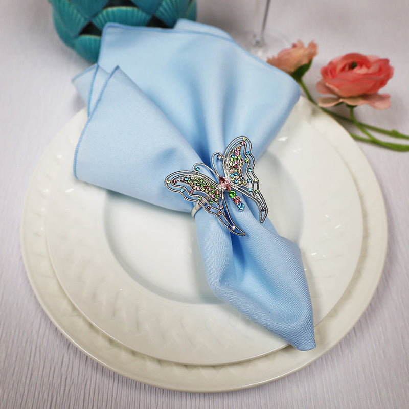 Polyester Dinner Napkins 17x17 Baby Blue