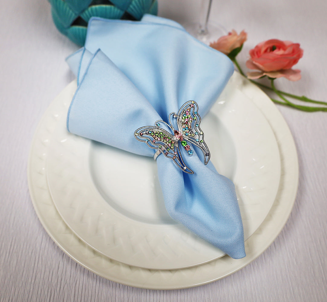 Polyester Dinner Napkins 17x17 Baby Blue