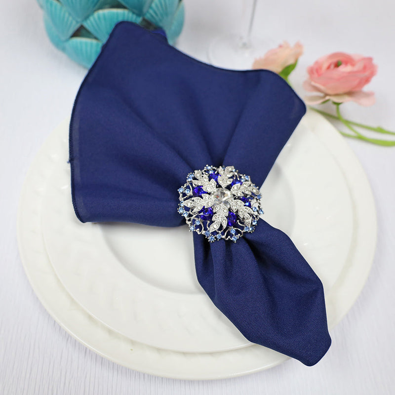 Cloth Dinner Napkin Premium Polyester 17x17 Navy Blue
