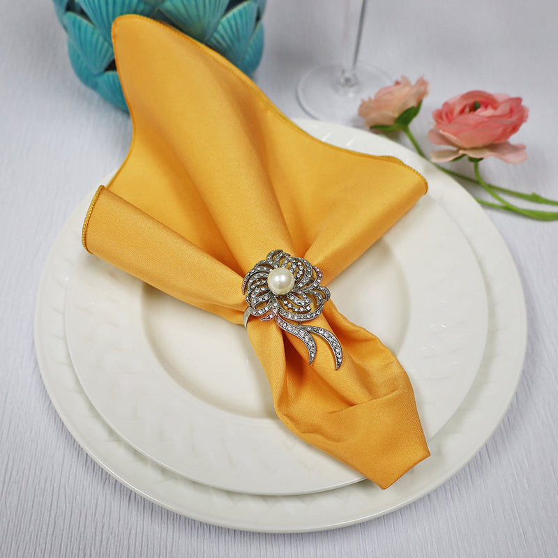 Cloth Dinner Napkin Premium Polyester 17x17 Gold