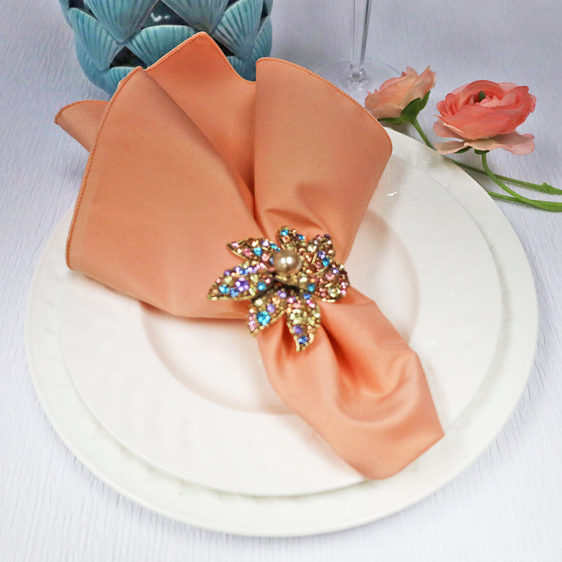 Polyester Dinner Napkins 17x17 Apricot/Peach