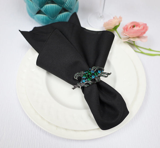 Polyester Dinner Napkin 17x17 Black