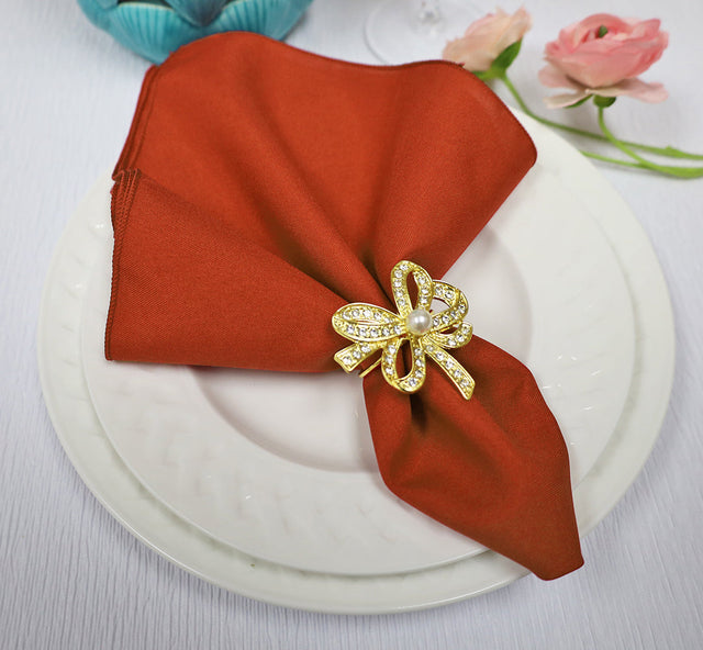 Cloth Dinner Napkin 17x17 Premium Polyester Rust/Burnt Orange