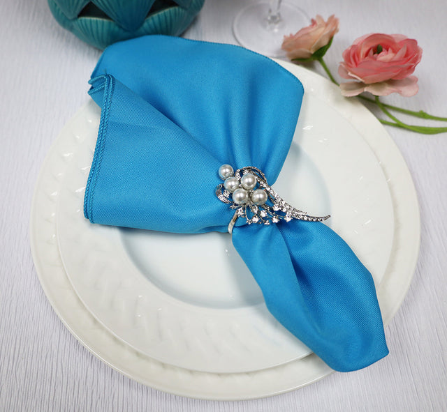 Polyester Dinner Napkins 17x17 Turquoise