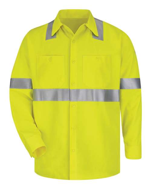 High Visibility Long Sleeve Work Shirt - Tall Sizes