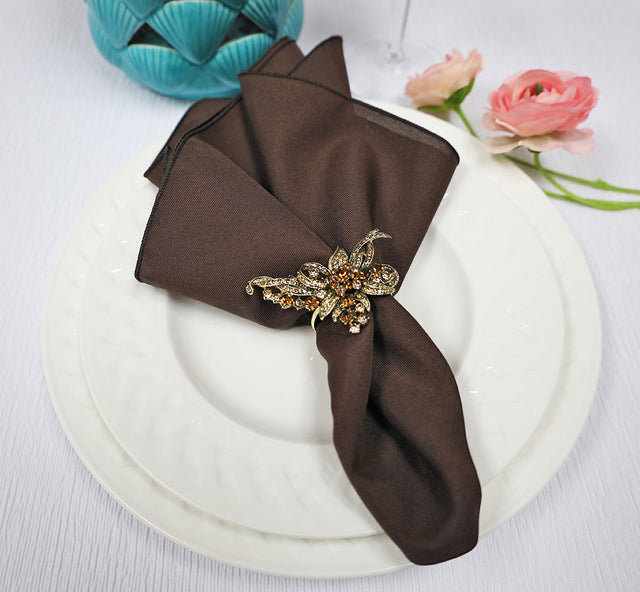 Polyester Dinner Napkins 17x17 Chocolate