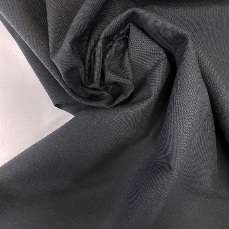 Wool Polyamide Plain Gray Suiting