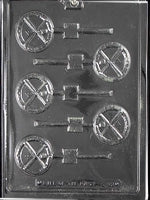 Baseball Round Disc Lolly Chocolate Mold - LPS092