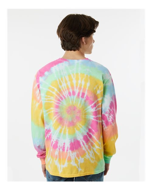 Multi-Color Spiral Tie-Dyed Long Sleeve T-Shirt