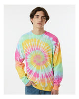 Multi-Color Spiral Tie-Dyed Long Sleeve T-Shirt