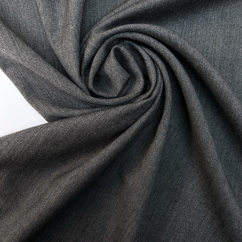 Wool Suit Fabric Melange Gray Black
