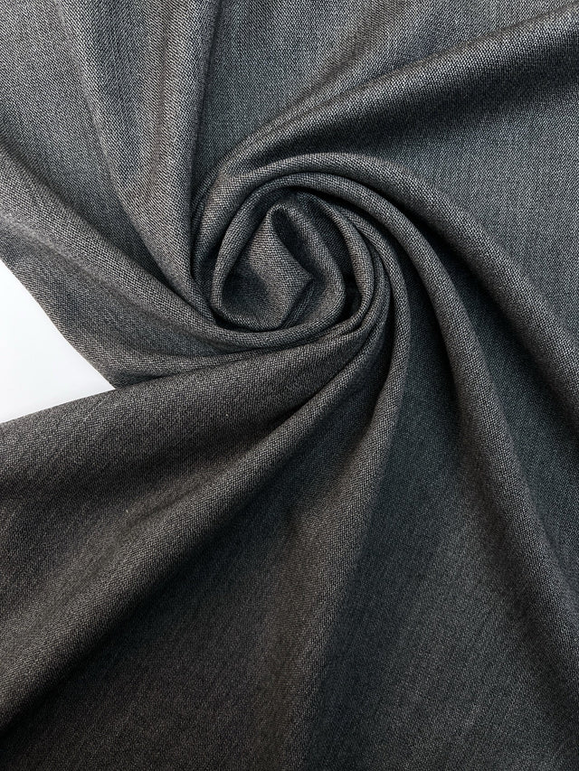 Wool Suit Fabric Melange Gray Black
