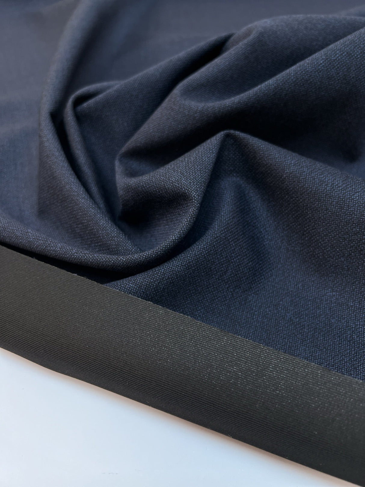 Italian Wool Fused Fabric Blue Black
