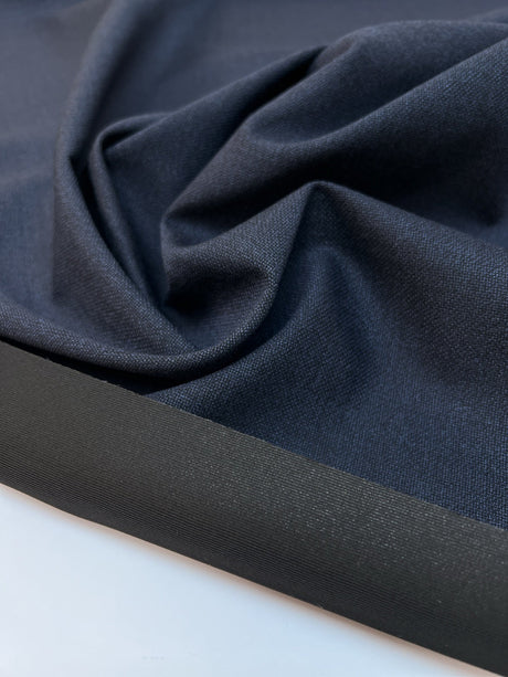 Italian Wool Fused Fabric Blue Black
