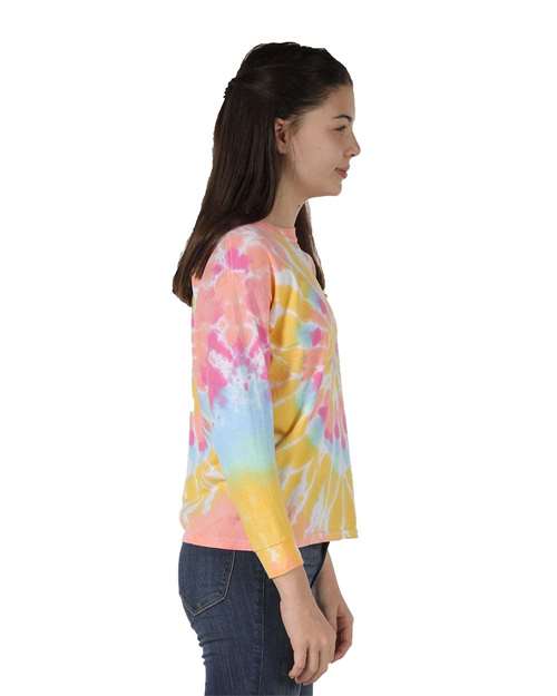 Youth Multi-Color Spiral Tie-Dyed Long Sleeve