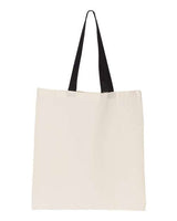 Contrast-Color Handle Cotton Tote Bag