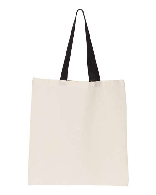 Contrast-Color Handle Cotton Tote Bag
