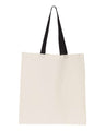 Contrast-Color Handle Cotton Tote Bag