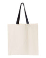 Contrast-Color Handle Cotton Tote Bag