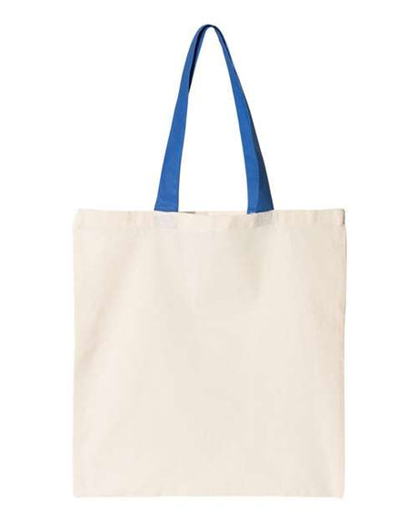 Contrast-Color Handle Cotton Tote Bag