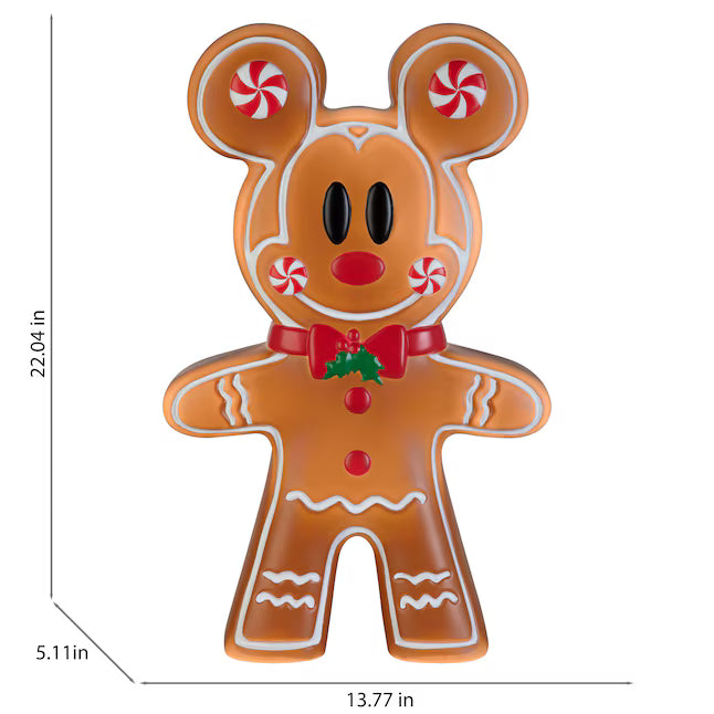 Disney 22-in LED Gingerbread Mickey Mouse Blow Mold Christmas Decoration Holiday Prop