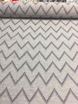 Pyramid Charcoal Cotton Polyester Fabric - Charcoal Pyramid Jacquard, 54" Width (1 Yard)