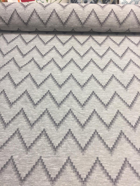 Pyramid Charcoal Cotton Polyester Fabric - Charcoal Pyramid Jacquard, 54" Width (1 Yard)