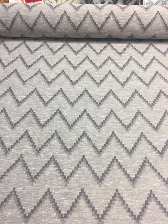 Pyramid Charcoal Cotton Polyester Fabric - Charcoal Pyramid Jacquard, 54" Width (1 Yard)