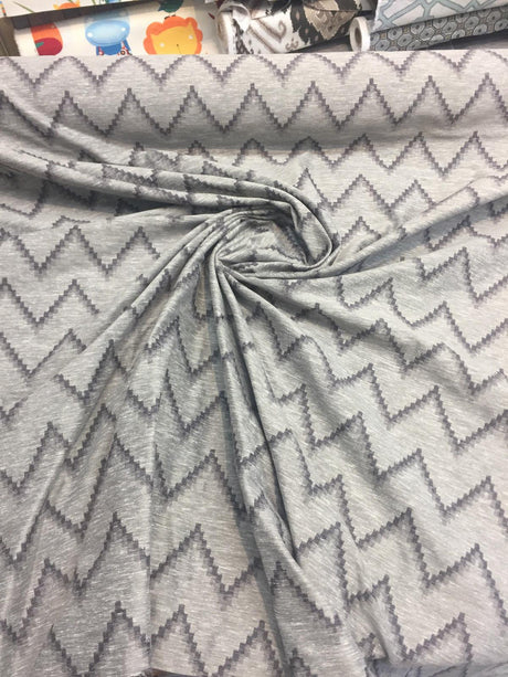 Pyramid Charcoal Cotton Polyester Fabric - Charcoal Pyramid Jacquard, 54" Width (1 Yard)