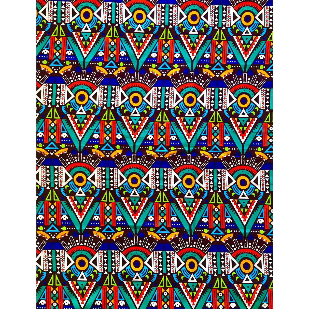 Nubia Sans Souci 100% Cotton Fabric - Multicolored African Print, 46" Width (Per Yard)