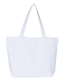 Q-Tees 25L Zippered Cotton Canvas Tote