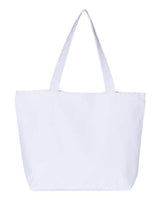 Q-Tees 25L Zippered Cotton Canvas Tote