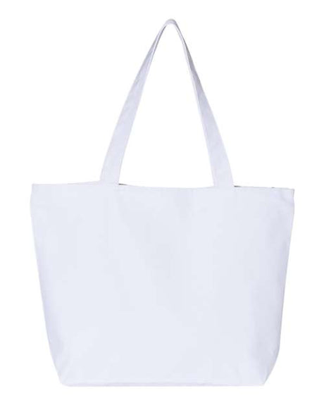 Q-Tees 25L Zippered Cotton Canvas Tote