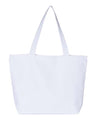 Q-Tees 25L Zippered Cotton Canvas Tote