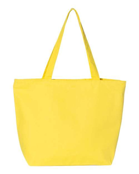 Q-Tees 25L Zippered Cotton Canvas Tote