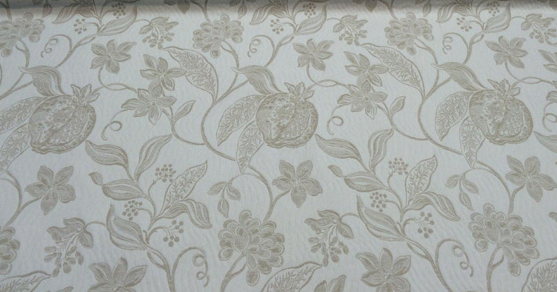 Interpretation Floral Reversible 100 Percent Italian Cotton Fabric - Alabaster Floral, 54" Width (1 Yard)