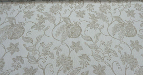 Interpretation Floral Reversible 100 Percent Italian Cotton Fabric - Alabaster Floral, 54" Width (1 Yard)