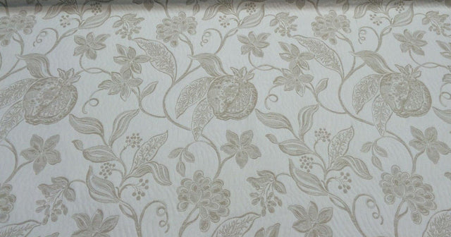 Interpretation Floral Reversible 100 Percent Italian Cotton Fabric - Alabaster Floral, 54" Width (1 Yard)