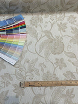 Interpretation Floral Reversible 100 Percent Italian Cotton Fabric - Alabaster Floral, 54" Width (1 Yard)