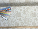 Interpretation Floral Reversible 100 Percent Italian Cotton Fabric - Alabaster Floral, 54" Width (1 Yard)