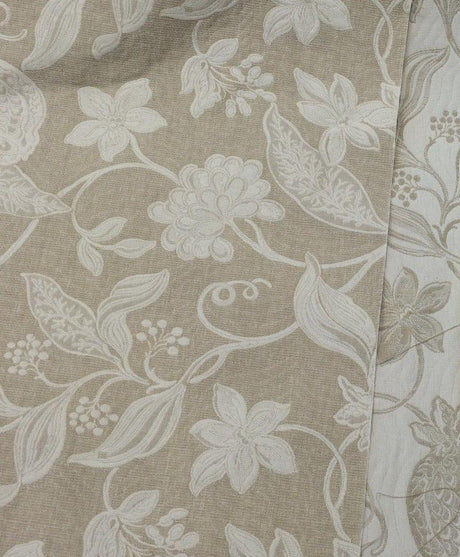 Interpretation Floral Reversible 100 Percent Italian Cotton Fabric - Alabaster Floral, 54" Width (1 Yard)