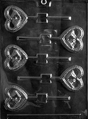 Bells in Heart Lolly Chocolate Mold - LPW023