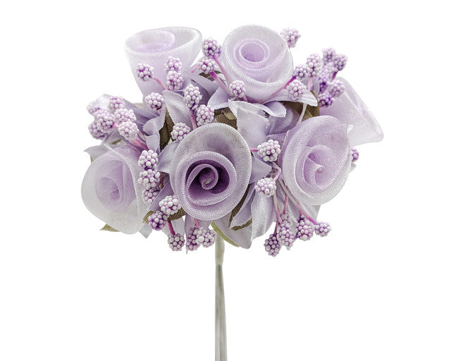 1.5" Lavender Organza Silk Flowers - Pack of 72