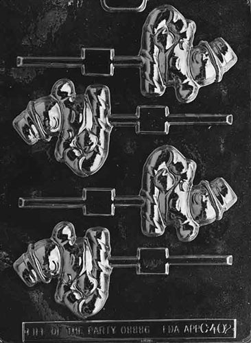 Snowman on Candy Cane Chocolate Mold - LPC402
