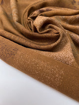 Printed Wool Fabric Brown Beige